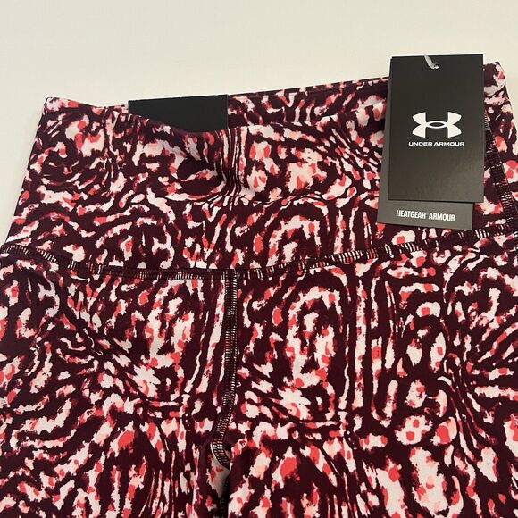 Under Armour Women’s HeatGear Compression Bike Shorts Black Rose/Pink XSM - Picture 2 of 7